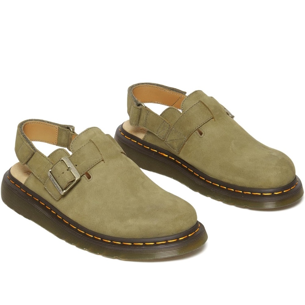 Dr. Martens Jorge II Slingback Mules in Muted Olive